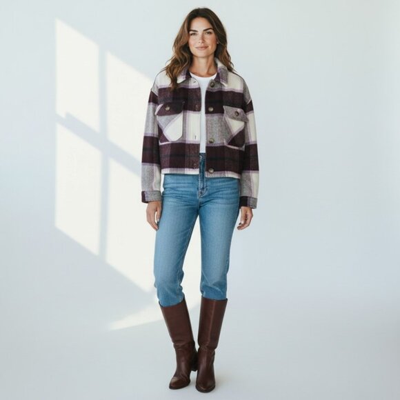 Ashley by 26 international plaid flannel Jacket - Picture 3 of 6